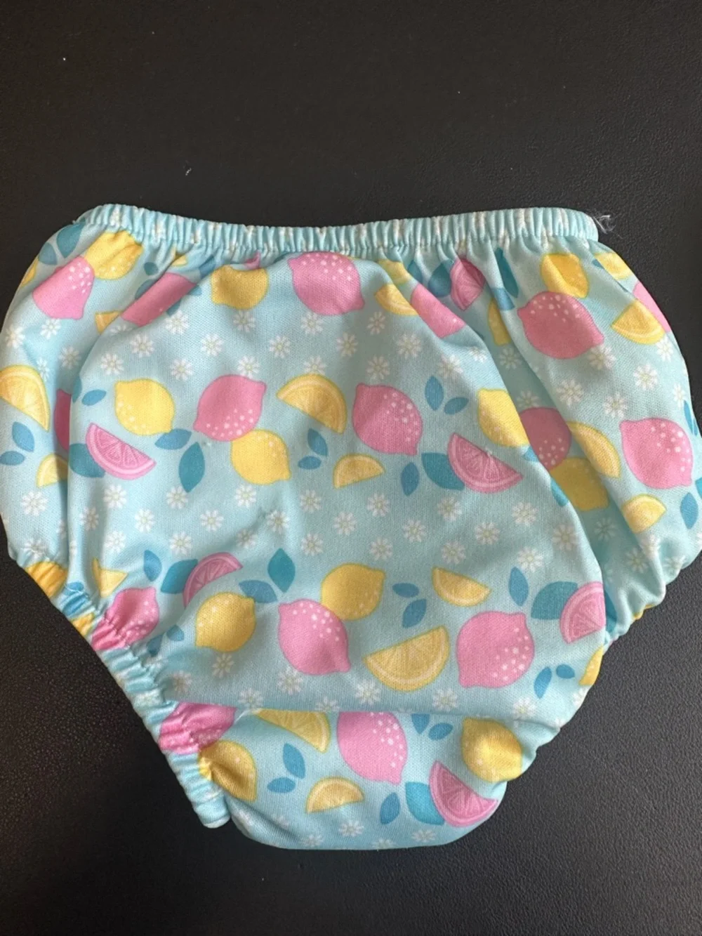 Kids Swim Diaper Cover - Pastel Lemon & Pink on Aqua